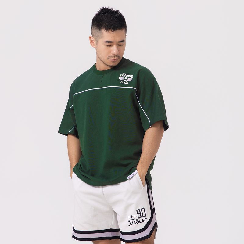 Hansbenny New American Style Color-Block Short-Sleeve T-Shirt Tennis Men's Loose Versatile Casual Sports Top Hansbenny New American Style Color-Block Short-Sleeve T-Shirt Tennis Men's Loose Versatile Casual Sports Top