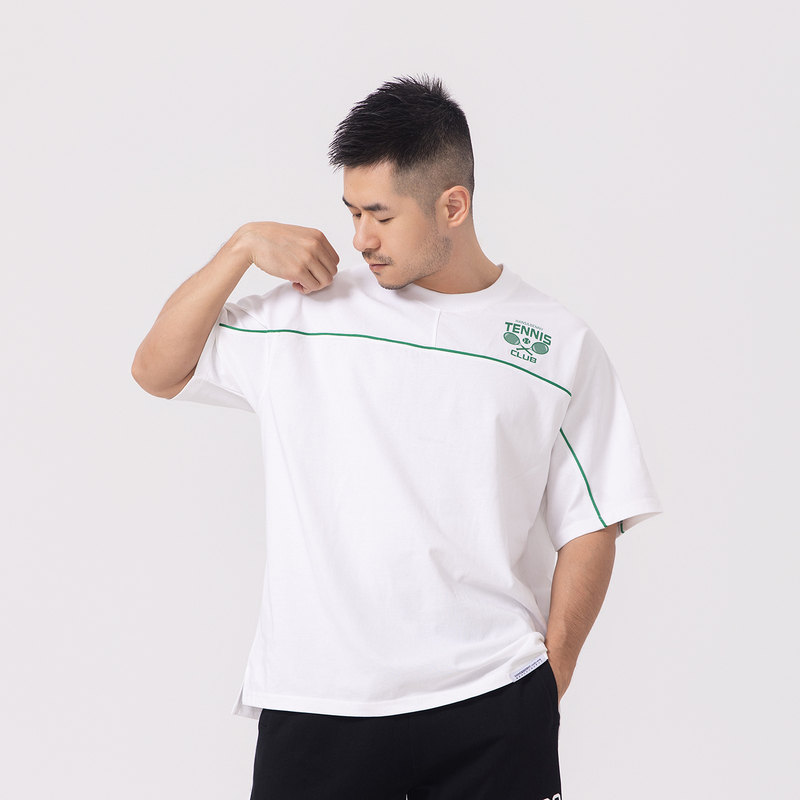 Hansbenny New American Style Color-Block Short-Sleeve T-Shirt Tennis Men's Loose Versatile Casual Sports Top Hansbenny New American Style Color-Block Short-Sleeve T-Shirt Tennis Men's Loose Versatile Casual Sports Top