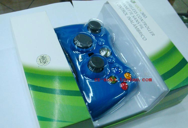 Bộ điều khiển không dây XBOX360 chính hãng Bộ điều khiển không dây XBOX 360 - Màu xanh - XBOX kết hợp tay cầm pc