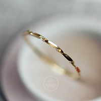 BY-JKISSLIFE Jane Life 14K Vàng Ngăn xếp đơn giản và tinh tế với vòng cắt rất tinh xảo nhẫn vàng tây nam