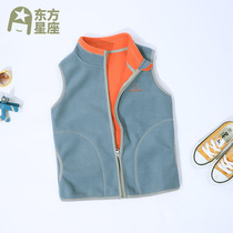 Double-sided fleece boys vest spring and autumn childrens horse clip vest childrens clothing plus velvet waistcoat