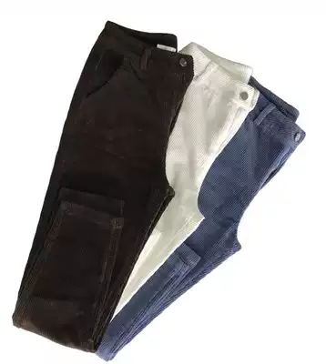 50% off clearance~giant thin~women's adult pants composite plus velvet corduroy small feet straight pants