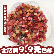 500 red acrylic flat bottom clothes bright diamond accessories rhinestone diy belt adhesive for ironing bonding