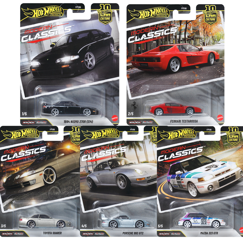 Hot Wheels Car Culture Modern Classic Gtr Silhouette Ferrari Iron Base Rubber Tire Alloy Car Model Toy Fpy86