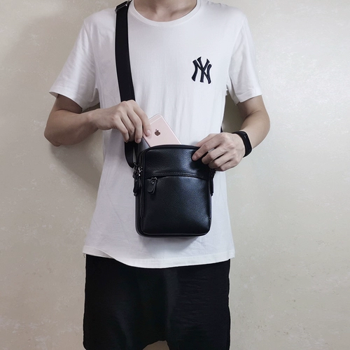 Мужская трендовая сумка через плечо для отдыха, кожаный рюкзак, ремешок для сумки, сумка на одно плечо, из натуральной кожи