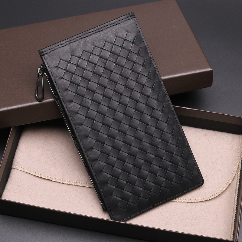 Versatile card bag men's boomer leather woven male wallet integrated 2021 new large-capacity high-end card holder