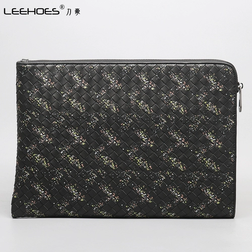 Сумка с петлей на руку, модная плетеная тонкая маленькая сумка клатч, 2020, из натуральной кожи