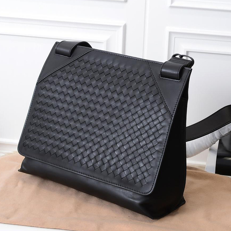 Shoulder Bag Male Slanted Satchel Boomer Casual Man Bag Single Shoulder Bag Soft Leather Men's Bag Sloping Cross Genuine Leather Weave Postman Bag