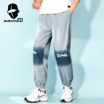 soinku autumn and winter style plus velvet padded straight casual pants mens fashion fashion brand loose nine-leg long pants