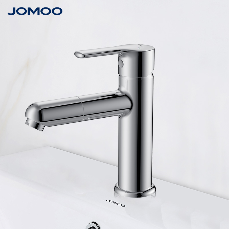 Jiumu basin faucet single-hole single-hand cold and warm washbasin hand-washing washbasin cold and hot water outlet personality can be rotated