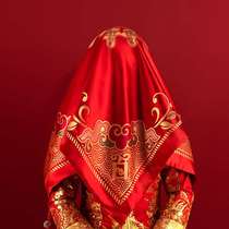 Wedding bride red hijab new wedding cover red headscarf Chinese embroidery brocade classical high-grade Hipa