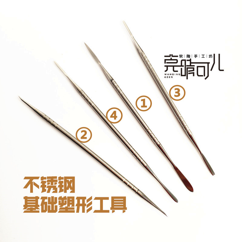 Soft clay stainless steel shaping tool human face baby head miniature food play model sculpture handmade making tool