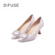 DFuse sheepskin pointed toe high heels, colorful rhinestone single shoes, ເກີບງານລ້ຽງ DF21111201