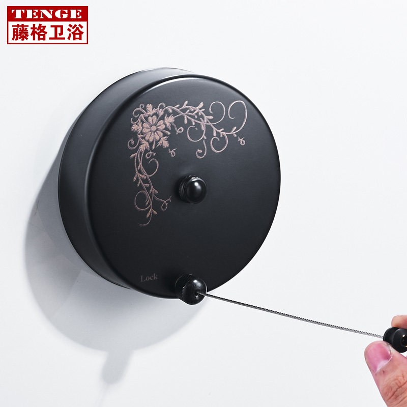 Bathroom clothes drying artifact Wire rope Stainless steel telescopic clothesline Indoor balcony invisible clothes rack long free hole