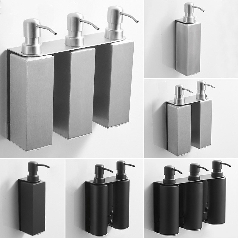 Stainless Steel Soap Liquid wall-mounted Home Guest House Hotel Makeup Room Press Wash Shampoo body lotion Bath Lotion Bottle