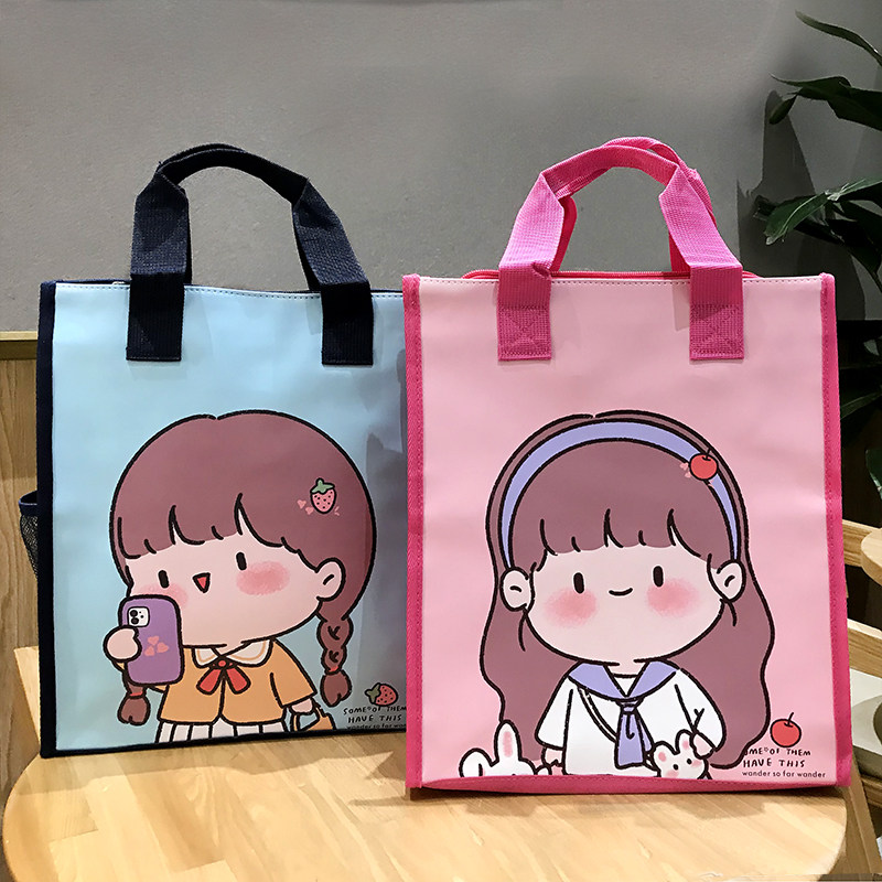 Homework Bag Interest Class Fine Arts Bags Children Cartoon Cram Bags Documents Bags Hand Bags Elementary School Students Carrying Books Bags-Taobao