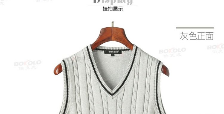Áo len Berkron nam chất liệu cotton sợi cổ chữ V công sở giản dị áo len mỏng áo khoác mùa thu đông áo vest len nam