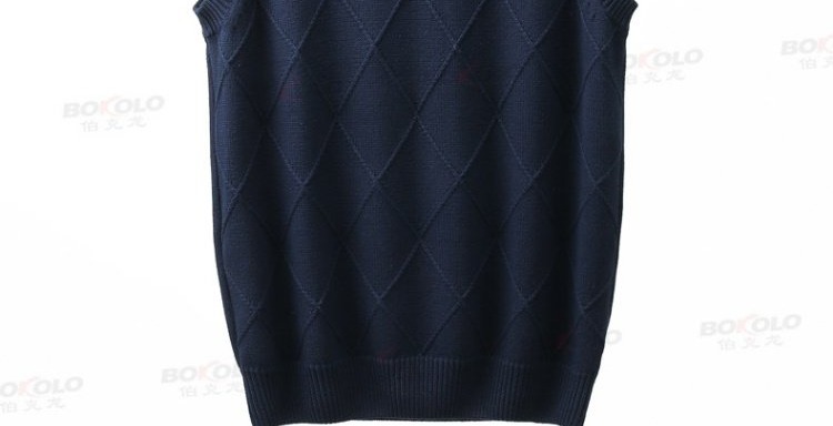 Áo len Berkron Áo thun cotton sợi nhỏ mùa xuân và mùa thu kinh doanh áo len giản dị cổ chữ V thanh niên áo khoác len dáng dài hàn quốc