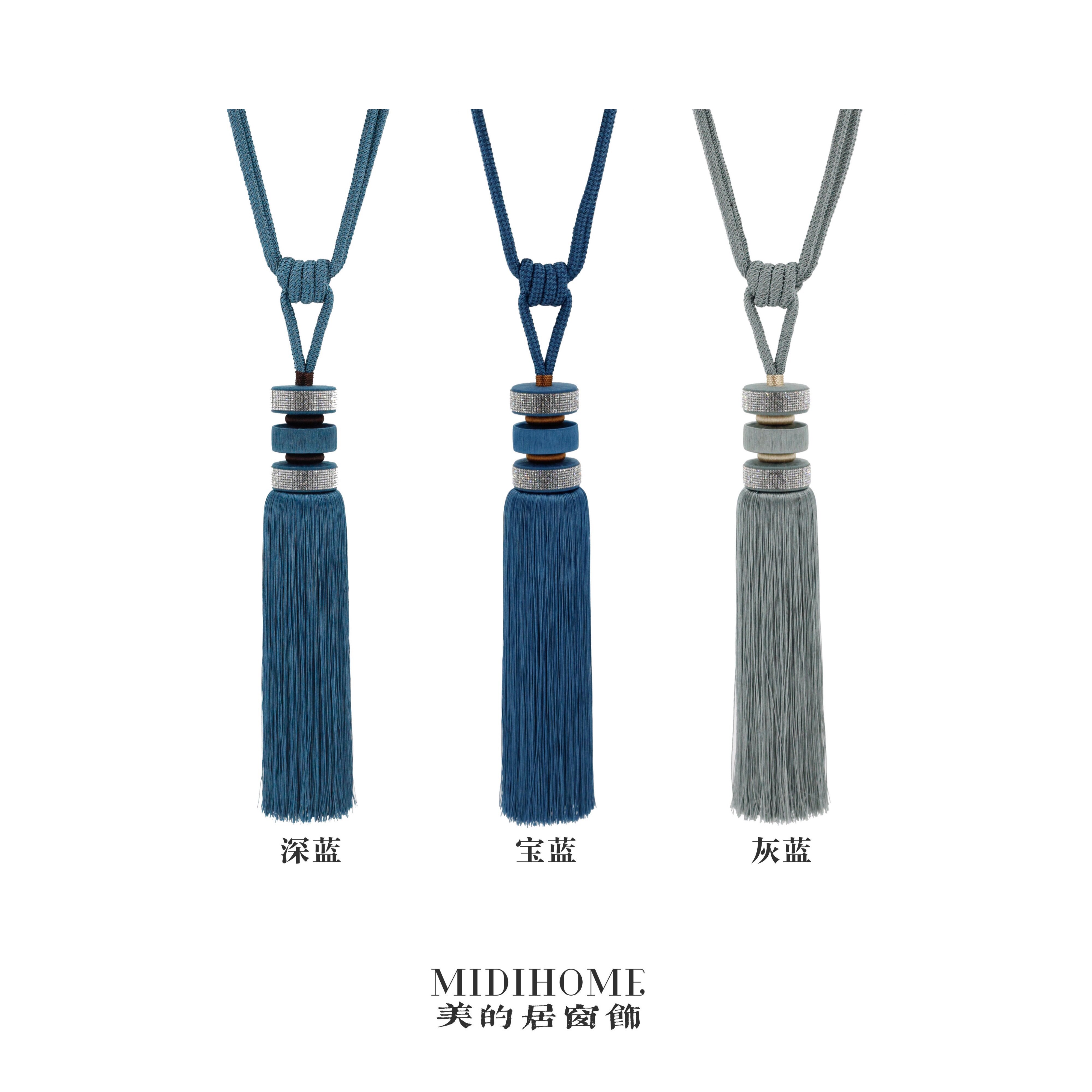 Eurostyle Imitation Water Drilling Laces curtains Buttoned Flow Sutie Strap Hanging Ball Tying rope curtains Decorative Living Room Modern Minima atmosphere