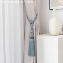  A pair of price ins Nordic light luxury wind curtain buckle strap strap hanging ball tassel bedroom living room model room accessories