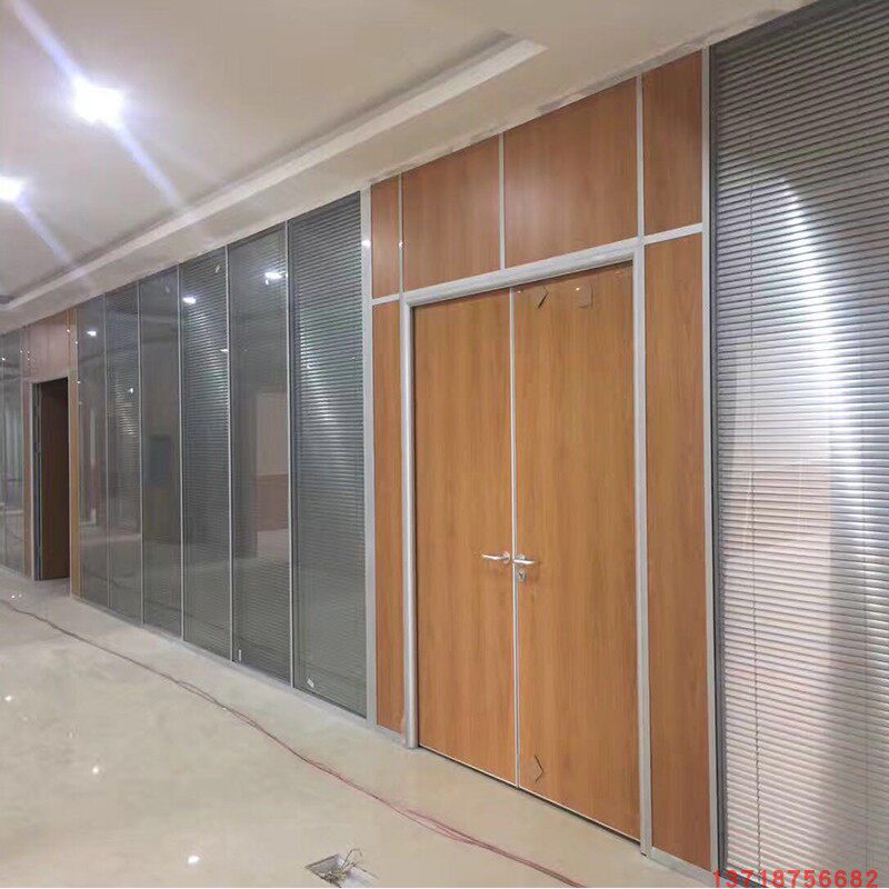 Manufacturer direct sales office high partition exhibition hall meeting room fixing glass clip aluminium shutter interpartition plate type active partition wall 