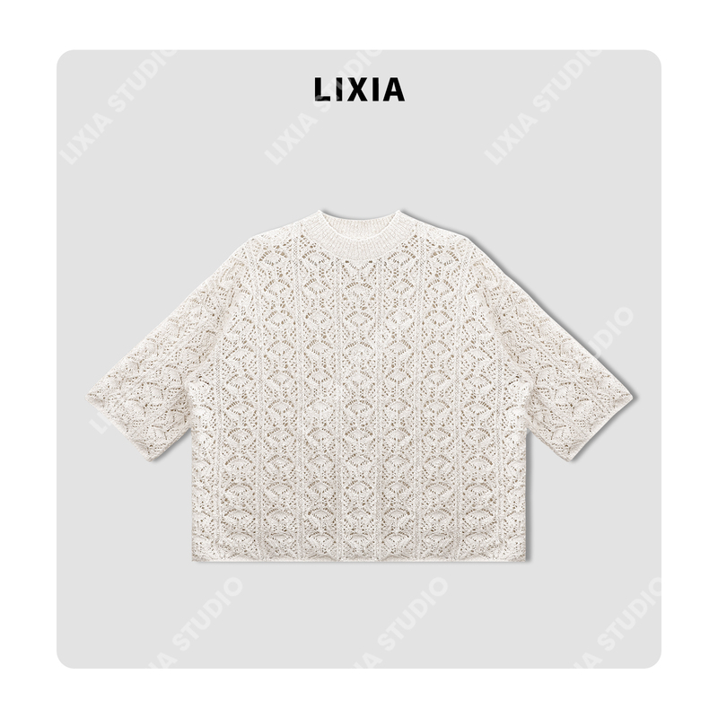 Lixia【Fair Isle Style】Korean-Style Lazy Vibe 4-Ply Cotton Nylon Orange Specialty Yarn Knitwear D12196