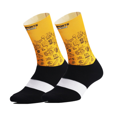 New DH Sports Printed Riding Socks Bike Professional Outdoor Sport All Season Socks Leica Fabric Breathable