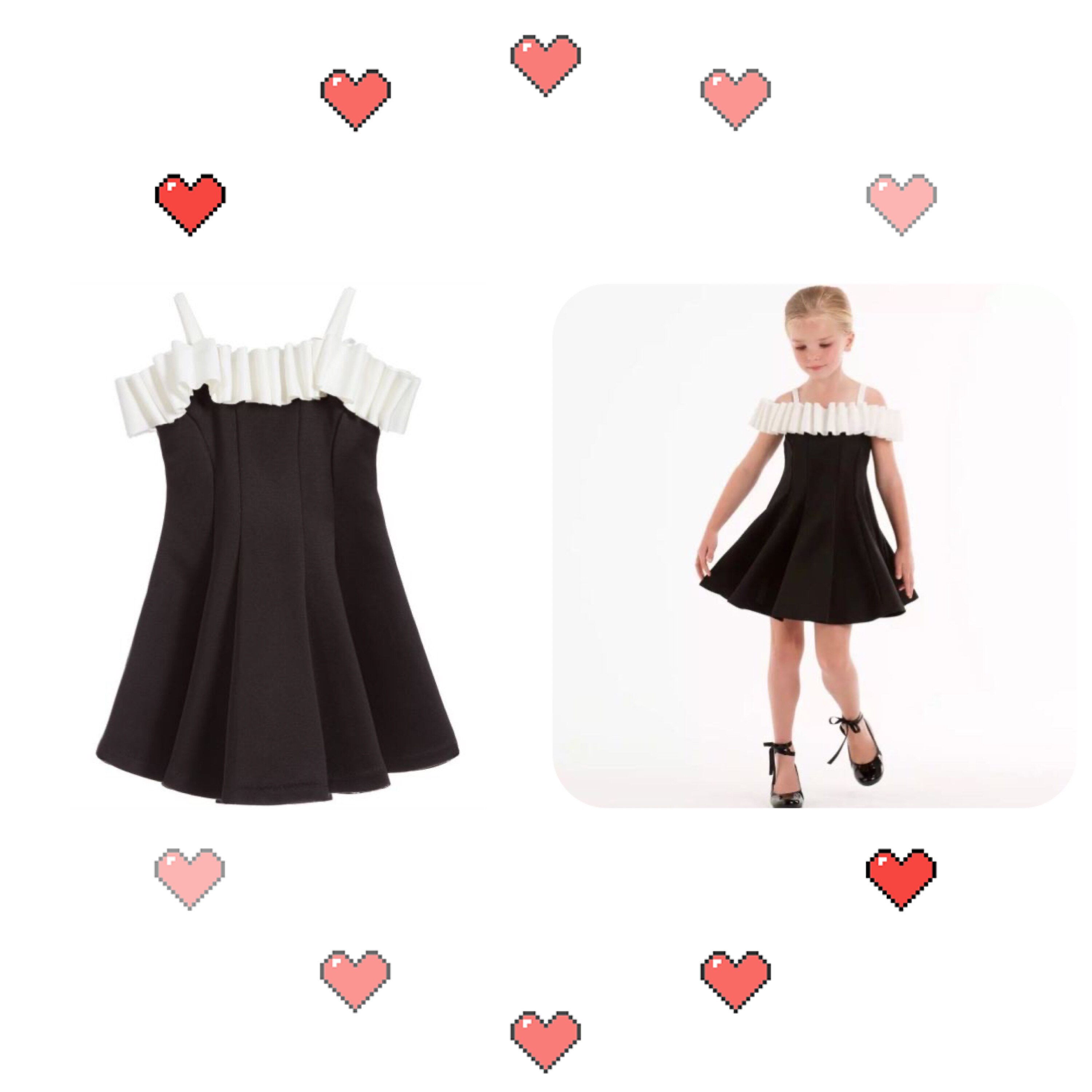 High-end foreign trade Hepburn style piano performance black and white one-shoulder girls' dress suspenders with a sense of big children's foreign style