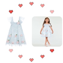 High-end girl lace dress Foreign Princess cotton cloth girl Lolita Sky Blue Lady ins Net Red little happiness