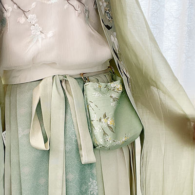Special offer and limited clearance sale of pure cotton single-layer small waist bags from Shangxianyue. Chinese ancient-style Hanfu waist accessory small waist bags