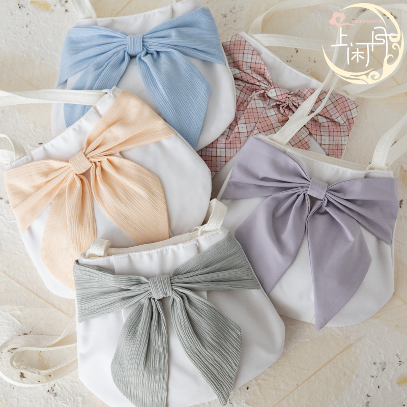 Shang Xianyue Japanese bow plaid skirt JK uniform bag female messenger handbag bag big cute commuting to school white