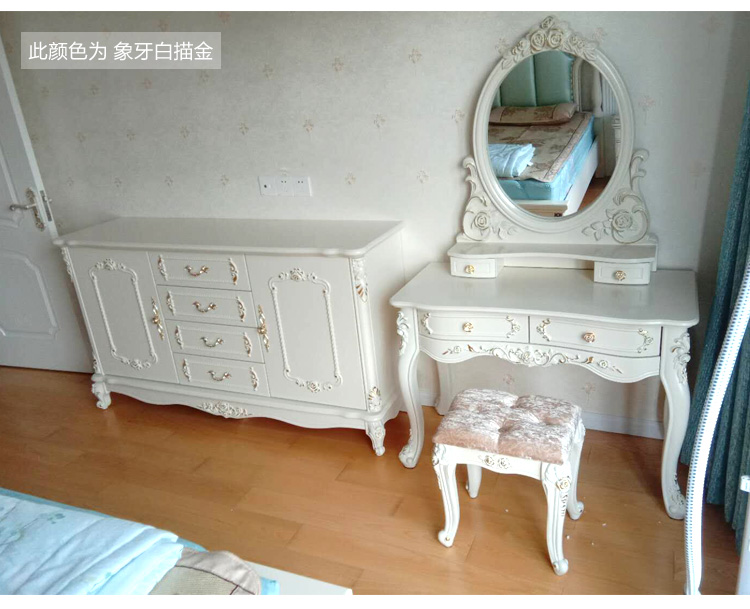 Tủ bên châu Âu hiện đại tối giản tủ khóa phòng khách hiên tủ sơn trắng công suất lớn nhà tủ TV cao - Buồng tủ gỗ sồi