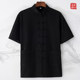 Summer thin cotton and linen men's short-sleeved Tang suit jacket Chinese style Hanfu plate button half-sleeved layman's clothing Chinese style breathable