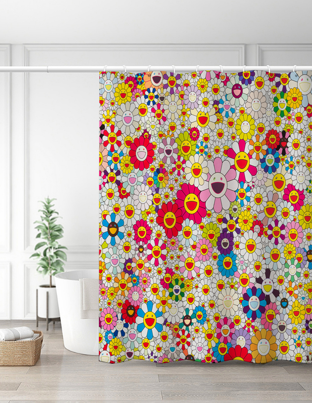 Day Style Sunflower Bath Curtain Cartoon Children Anecdotic Curtain door curtain Toilet Waterproof and Mildew Polyester Thickened partition curtains