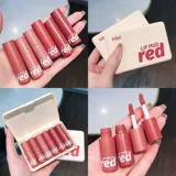 Помада, матовый витаминизированный блеск для губ, набор, 6 шт, пробник, полупрозрачная растушевка