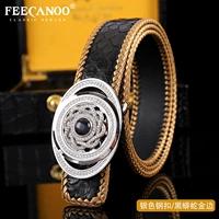 Серебряная пряжка из нержавеющей стали/черный питон/phnom penh