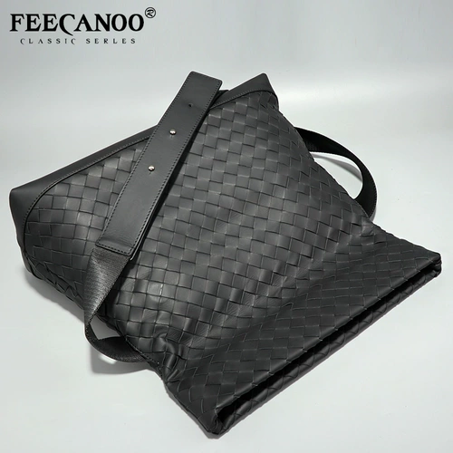 Кожаная плетеная сумка на одно плечо, складная сумка через плечо для отдыха, рюкзак