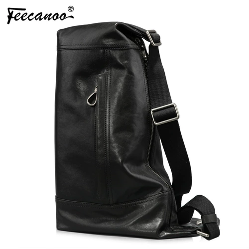 Кожаная сумка через плечо, ретро сумка на одно плечо, трендовый рюкзак для отдыха, 2020, из натуральной кожи