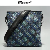 Камуфляжная плетеная сумка на одно плечо для документов, из натуральной кожи