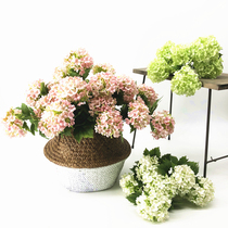 Hydrangea simulation bouquet fake flower ornaments living room decoration wooden hydrangea hydrangea vase flower arrangement wedding flower material
