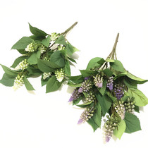 Simulated plant perilla leaves bunched fake flower restaurant placed flower box decoration flower arrangement simple flower trough with silk flower