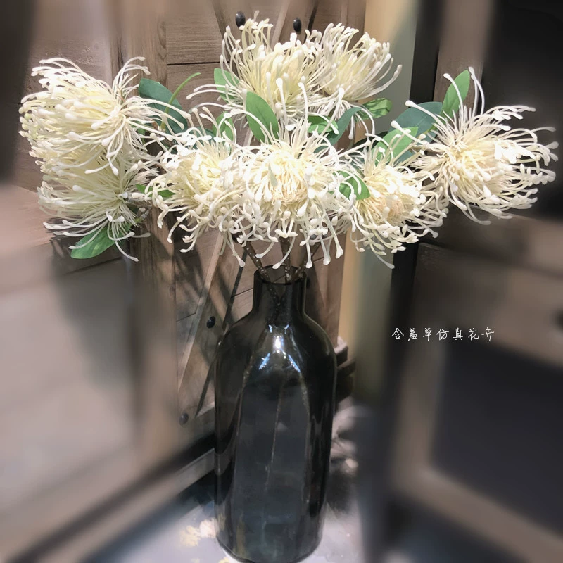 Ba đầu mô phỏng pin đệm hoa trang trí đám cưới cắm hoa nhựa giả hoa nhà trong nhà bó hoa với vật liệu hoa - Hoa nhân tạo / Cây / Trái cây