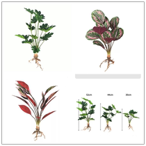 Simulated green leaves with roots spring rain leaves feel too glued arrowroot plant window soft decoration landscape Zhu banana leaf decoration