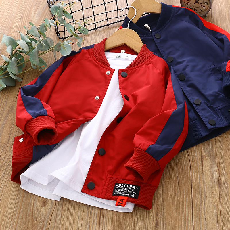 Boys jacket jacket spring and autumn foreign style spring and autumn clothing 2021 new Zhongda boy children's children's clothing baseball suit