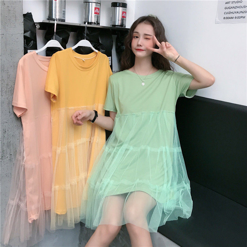 Pregnancy Woman Dress Summer Dress 2020 New Short Sleeve Foreign Dress Medium Long Version Pregnant Woman Summer Skirt Suit Korean Version Nemesis Dress