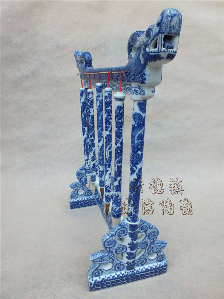 仿古瓷器笔架！景德镇青花陶瓷毛笔挂架，文房四宝颜值天花板！-笔挂