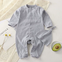 Чистая хлопчатобумажная полоса крупная цельная-серая, та же шляпа