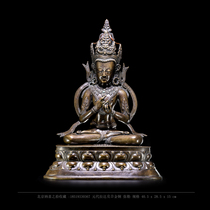 Naxi collection of Tibetan Buddhism Tibet Lhasa antique collection of old Buddha statue Alloy copper Ladakh Maitreya Buddha