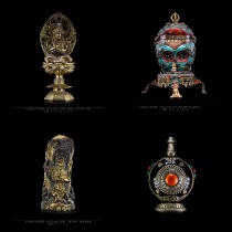 Naxis copper gilt gold big day Tina copper inlaid gems for bowl two arms big black sky copper snuff bottle