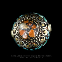 Naxis collection of copper beads Qing Dynasty copper tires inlaid with organic gems Buddha beads antique antiques